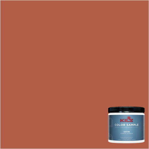 KILZ Complete Coat Paint & Primer, Interior/Exterior, Satin, Scorching Hot, 8 Ounces