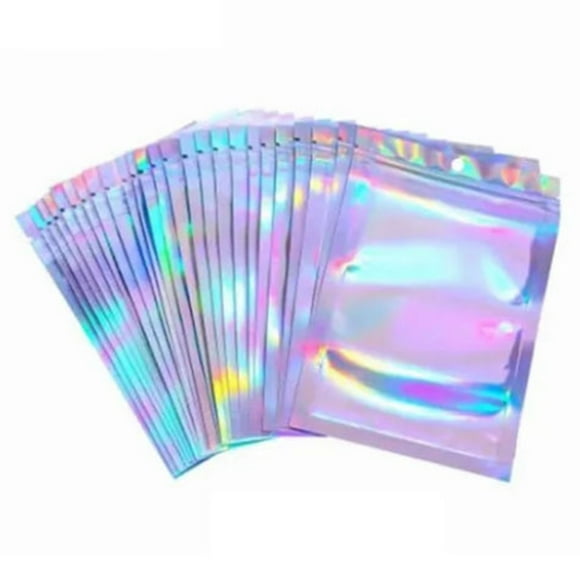Bolsa de Bloqueo Con Cremallera, 9 x 12 cm Iridiscente Hermosa 100 piezas de 100 pianas fácil de USAR Celophane Self Selling Bag para Dulces