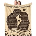 thumbnail image 1 of LHSHID 25th Anniversary Blanket Gifts Anniversary Wedding Gifts for Couple 25th Silver Anniversary Marriage Gifts 25 Year Anniversary Marriage Gifts for Husband Wife Dad Mom Throw Blanket 30"x40", 1 of 7