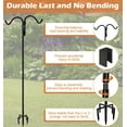 thumbnail image 4 of Meetop 76 Inch Double Shepherds Hook for Outdoor with 5 Prong Base, Adjustable Heavy Duty Bird Feeder Pole for Hanging Flower Basket, Plant Hanger, Solar Light Lanterns, Black, 4 of 6