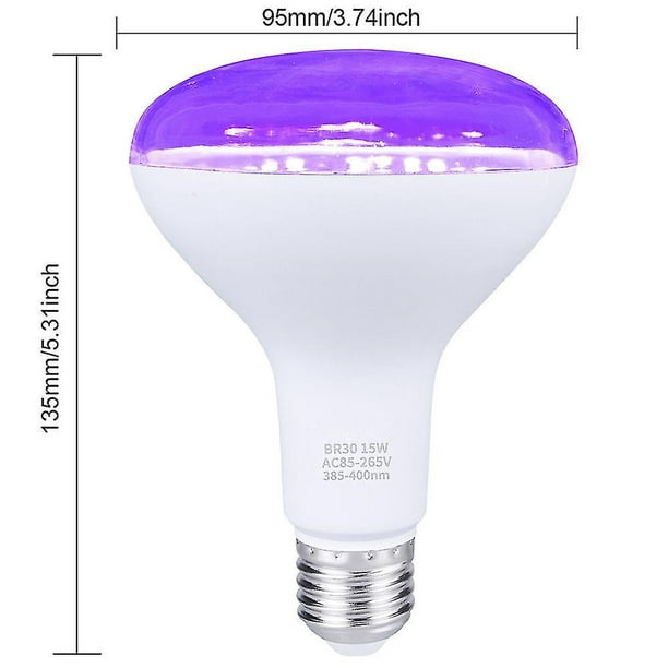 UV Black Light High Brightness Energy-saving High-Durability Heat-Resistant  Enhance Atmosphere 9.5W Glow in The Dark Blacklight Party Bulb for Home