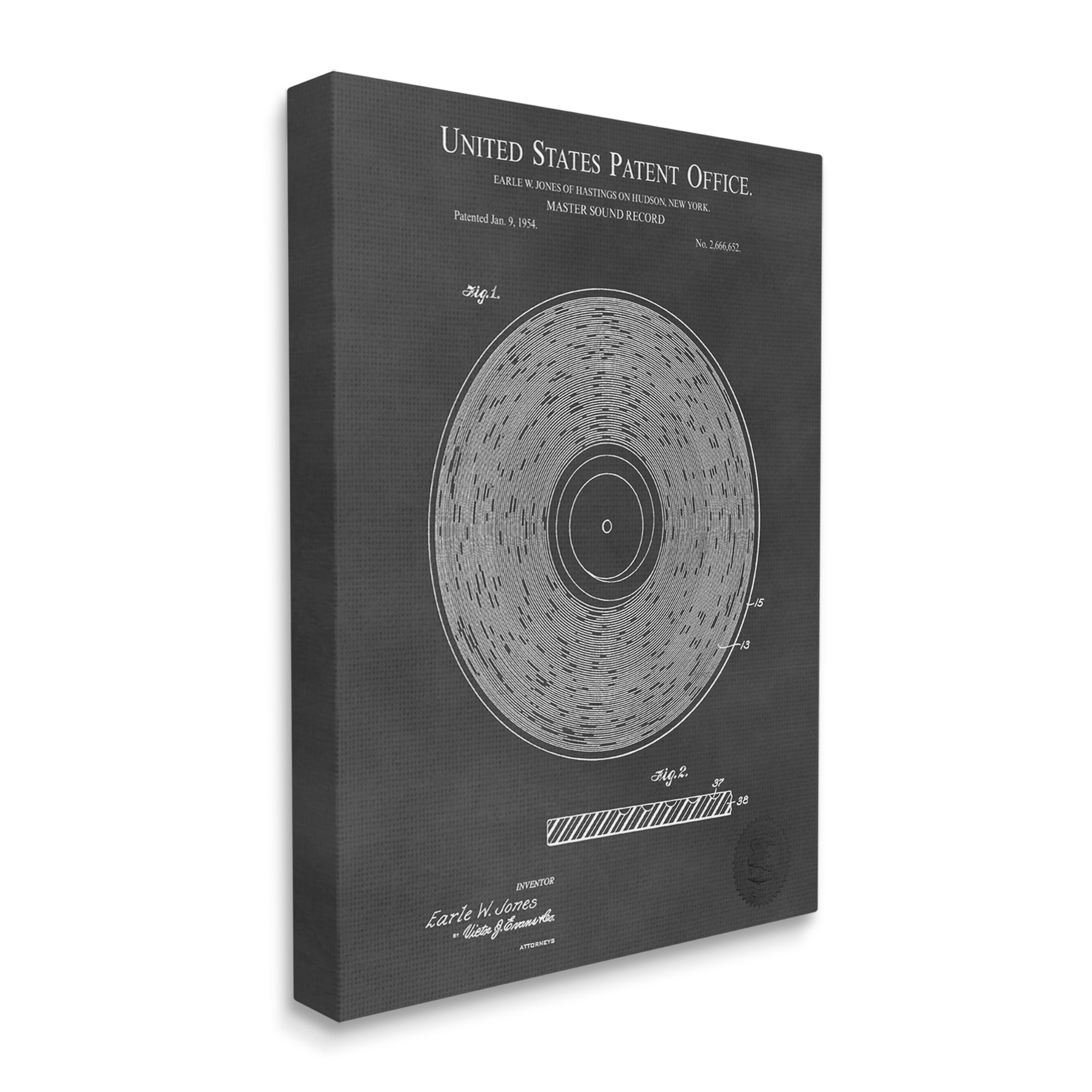 Stupell Industries Master Sound Record Music Diagram Detailed Design Canvas Wall Art, 16 x 20, Design by Karl Hronek