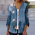 thumbnail image 3 of LOVZFMLL Cardigan pour Femmes Cardigan à Boutons Veste Imprimée Manches 3/4 Col Cardigan Imprimé Veste Cardigan Décontractée Veste Cardigan, 3 of 5