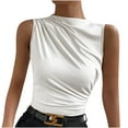 thumbnail image 1 of AherBiu Plus Size Tank Tops for Women Trendy Going out Cropped Tops Cute Sleeveless Boat Neck Ruched Summer Shirts, 1 of 5