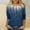 Blue, variant on EchfiProm Green T-Shirts for Women 3/4 Sleeve Pullover Loose Fit Graphic Crew Neck Dressy Casual Tops