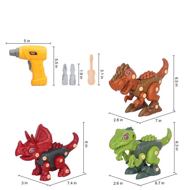  EduCuties Dinosaur Toys for Kids 3-5, Take Apart Dino