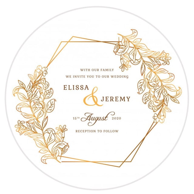 Pegatinas personalizadas para invitaciones de boda, sellos de dulces, favores, Cajas de Regalo, etiquetas de papel adhesivas, 4,5 cm, 96 unidades