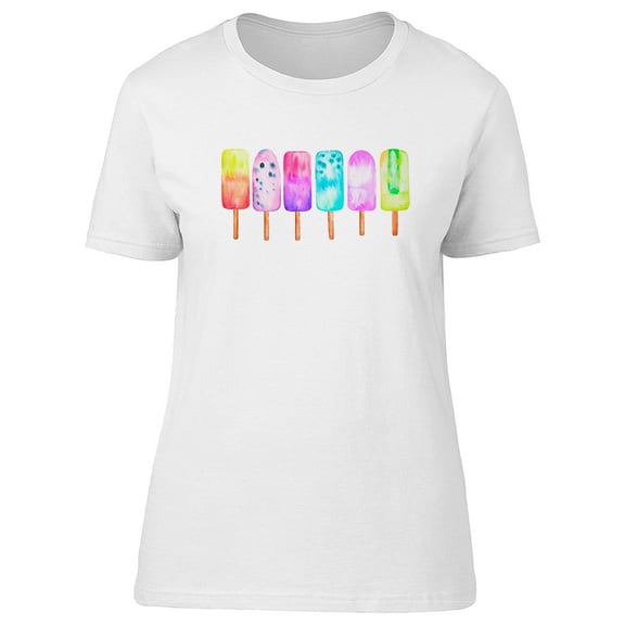 Colorful Tasty Tropical Ice Pops T-Shirt Women -Image by Shutterstock, Female x-Large