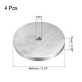 thumbnail image 2 of Unique Bargains M10 Thread 80mm Diameter Round Shape Aluminum Disc Hardware 4pack Aluminum Circle Disc Glass Top Adapter for Glass Table, 2 of 5