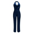 thumbnail image 3 of New European And Jumpsuit Lady'S Sleeveless Neck Sequin Pants Women Summer Jumpsuit for Women Wedding Outfit Leather Bodysuit Long Sleeve Comfy Jumpsuits for Women Womens Body Suits Tops Coverall Leg, 3 of 4