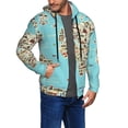 thumbnail image 2 of Uemuo World Travel Line Icons Map for Men's Fashion Full-zip Hoodies & Sweatshirts with Kangaroo Pocket, Zip-up Hooded Sweatshirt, Moisture Wicking & Breathable-Medium, 2 of 5