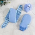 thumbnail image 7 of Deago 3 Pcs Exfoliating Back Scrubber for Shower, Korean Exfoliating Gloves Mitt for Body Exfoliation, Bath Scrub Loofah Sponge, Back Brush Washer Exfoliator for Men and Women (Blue), 7 of 7