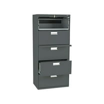 HON 5 Drawers Lateral Lockable Filing Cabinet, Charcoal