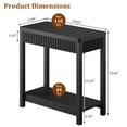 thumbnail image 5 of Aufeile End Table, Narrow Fluted Boho Wood Side Table with Storage Shelf, Small Space Accent Table, Black, 5 of 9