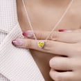 thumbnail image 5 of JeenMata 2 Carat Citrine - November Birthstone Elegant Heart Shaped Halo Pendant Necklace - 18K White Gold Plating for Women, 5 of 7
