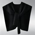 thumbnail image 3 of Women's Fashion Knitted Shawl Sweater Wraps for Women Travel Casual Scarf Cape Shoulder Tops Black Free Size, 3 of 4