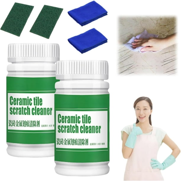 Polvo para eliminar rayones de metal y azulejos, limpiador de rayones para azulejos de cerámica, polvo removedor de rayones de acero inoxidable, potente eliminación de rayones, removedor de rayones de