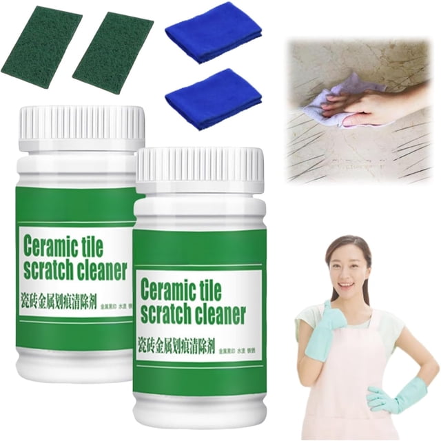 Polvo para eliminar rayones de metal y azulejos, limpiador de rayones para azulejos de cerámica, polvo removedor de rayones de acero inoxidable, potente eliminación de rayones, removedor de rayones de