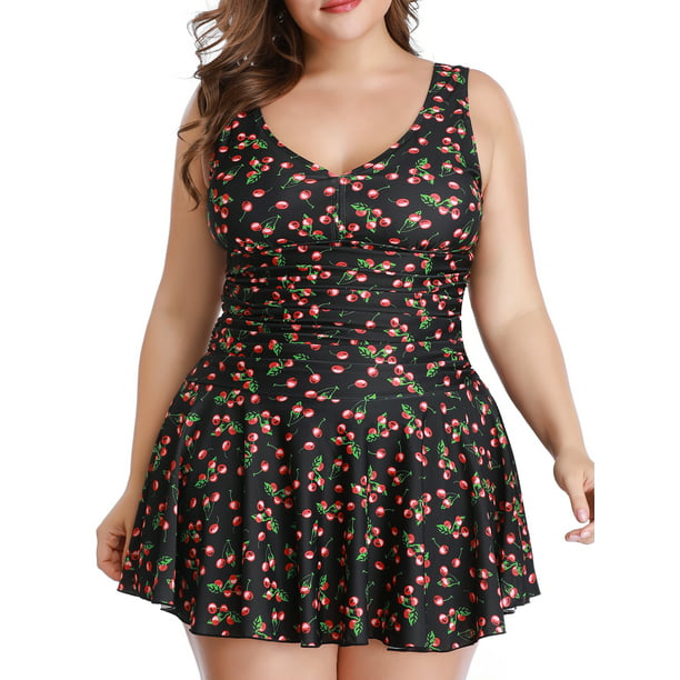 Summer Mae Women's Plus-Size Flower Printing Shaping Body One Piece ...