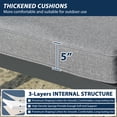 thumbnail image 5 of Aluminum Patio Ottoman Set of 2, Outdoor Furniture Footstools Set with Waterproof Removable Cushion, Modern Ottomans Footrest Seat Furniture for Patio, Garden, 5 of 6
