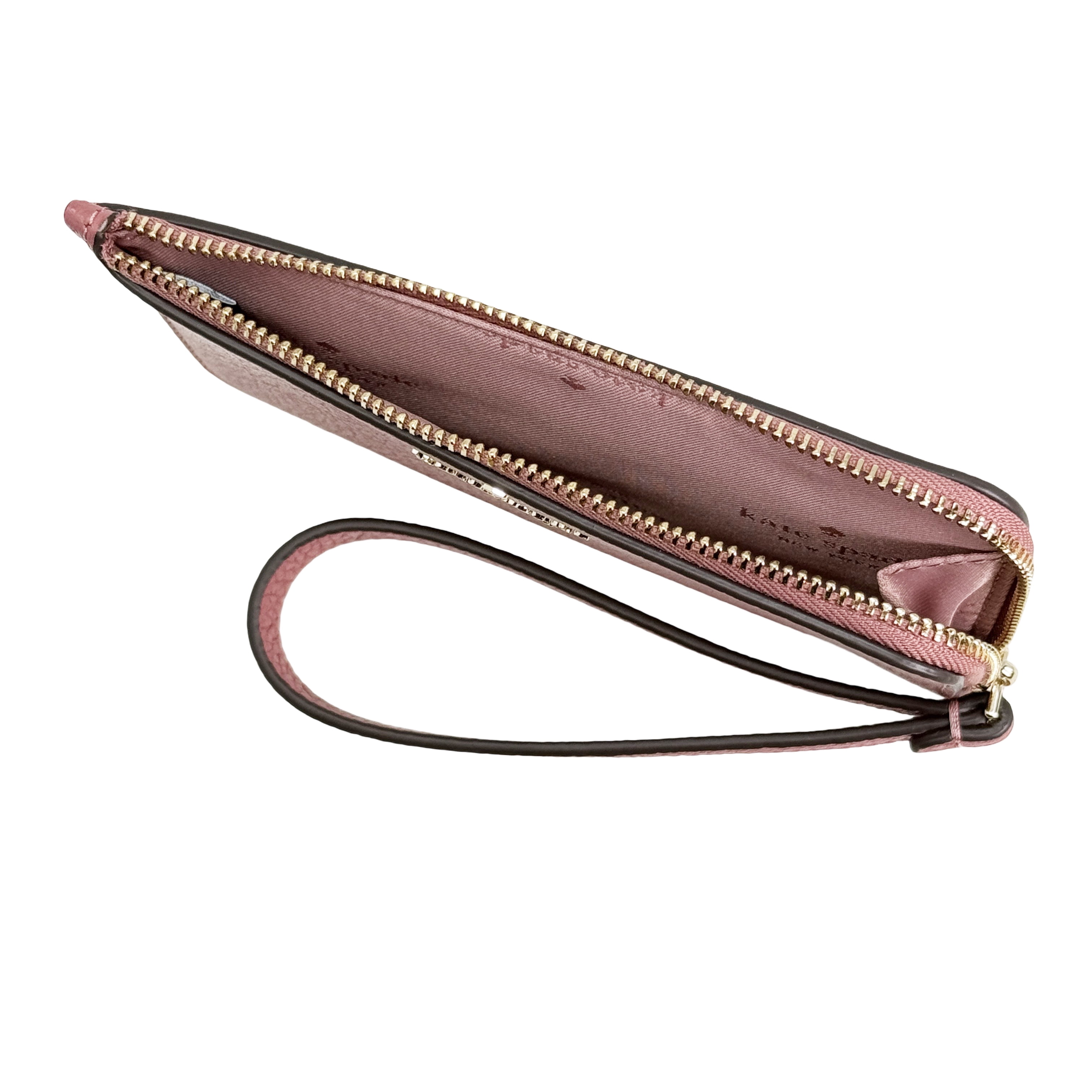Kate Spade New York Women's Lucy Pebbled Leather Medium L-Zip Wristlet (Pomegranate)