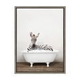 thumbnail image 6 of Kate and Laurel Sylvie Baby Zebra in Rustic Bath Framed Canvas Wall Art by Amy Peterson Art Studio, 18x24 Gray, Modern Fun Decorative Bathtub Wall Art for Home Décor, 6 of 6