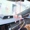 thumbnail image 6 of Worgeous Japanese Maneki Neko Ceramic Car Charm Rear View Mirror Pendant Decorative Hanging Ornament Auto Interior Accessory for Men and Women, 6 of 8