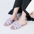 thumbnail image 2 of Anuirheih Clearance Slip on Sandals Women,New Summer Flat Bottomed Women's Shoes, Beach Sandals, Casual Outerwear Slippers(Purple), 2 of 5