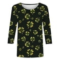 thumbnail image 5 of DxhmoneyHX St Patricks Day Shirt Women Shamrock Clover Graphic Casual T-Shirt 3/4 Sleeve Crew Neck Summer Tunic Tops Loose Fit Shirts Holiday Outfits, 5 of 6