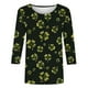 thumbnail image 5 of Xuyuer St. Patrick's Day Women's Casual 3/4 Sleeve T-Shirts Round Neck Cute Tunic Tops Basic Tees Blouses Business Work Merry and Bright Graphic Tee Top, 5 of 6