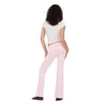 thumbnail image 5 of Forever 21 Women's Jersey Fold Over Waist Pants with Graphic Detail, Flare Leg Lounge Pants, Stretch Casual Everyday Comfort Style, Pink, XXS-4X, 5 of 5