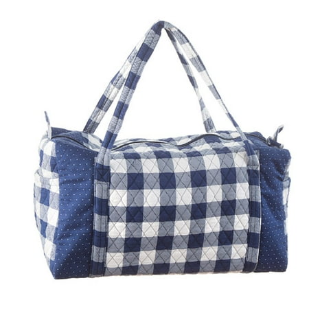 20 Inch Weekender - Darice Gingham Duffel Bag: Navy, 20 x 15 inches
