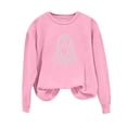 thumbnail image 6 of Dpjklzsn Women’s Halloween Rhinestone Ghost Sweatshirt, Loose Fit Long Sleeve Crewneck Pullover Top, Polyester Blend Casual Fall Shirt, 6 of 6