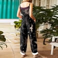 thumbnail image 4 of WTOBBY Halloween Printed Women's Jumpsuit, Casual Loose Retro Design with Suspenders in Cotton Linen Blend, Ideal for Relaxed and Fashionable Wear,BlackL, 4 of 7