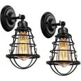 thumbnail image 3 of Pynsseu Industrial 2-Light Black Wall Sconces (2 Count), 3 of 8