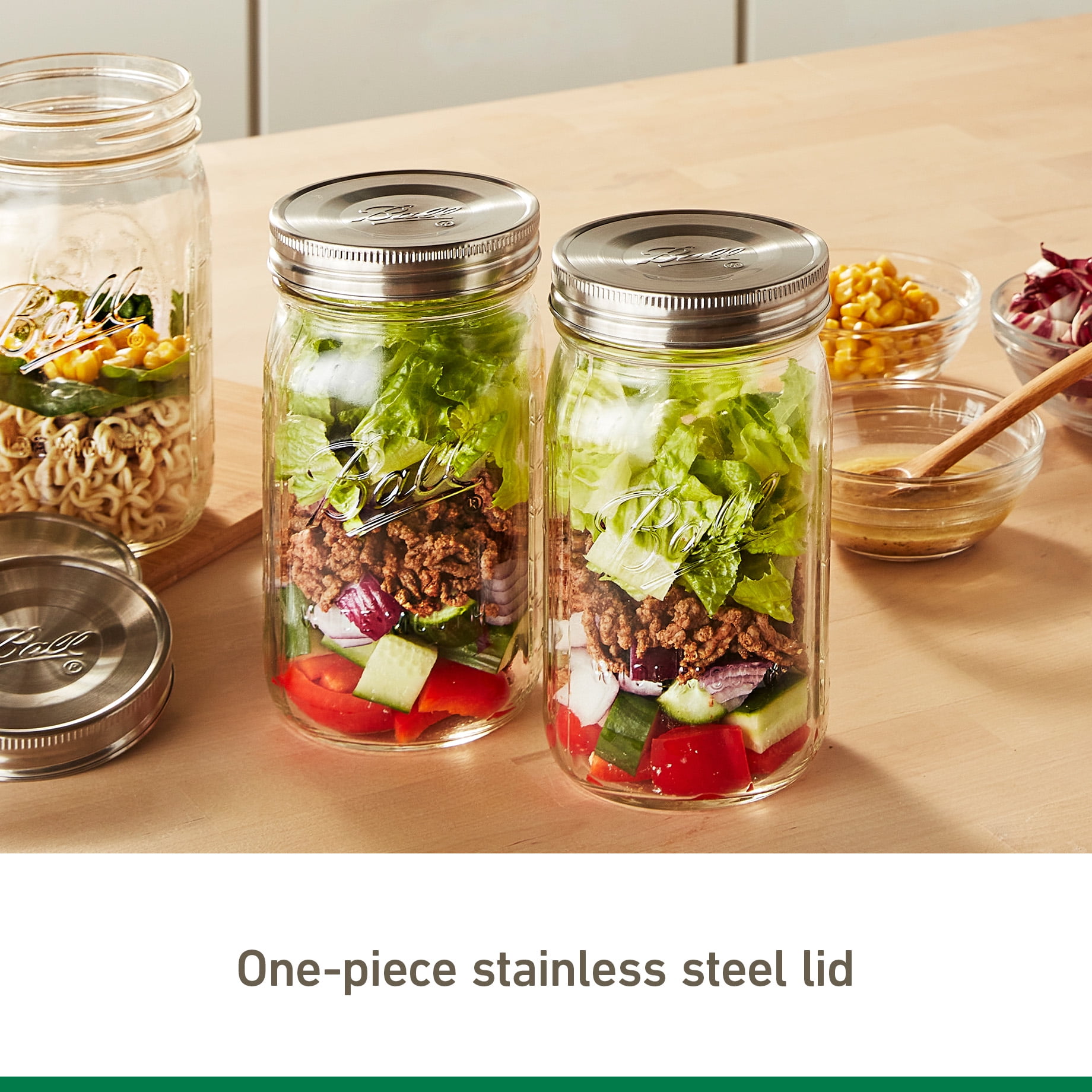 (12 pack) Ball 3-Pack Stainless Steel Mason Jar Lids - Regular Mouth, One-Piece Reusable Canning Jar Lids for Meal Prep and Pantry Storage, Fits Ball Regular Mouth Mason Jars