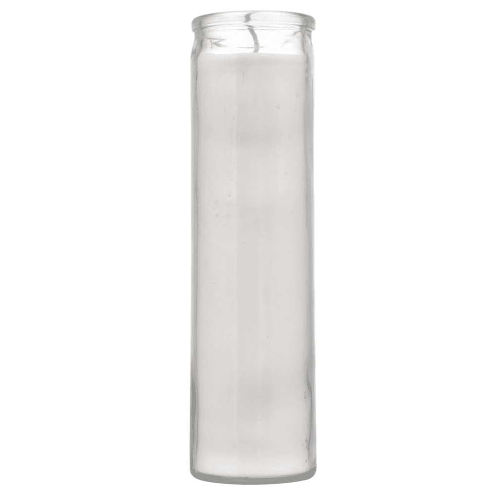Unscented Candles White Devotional Prayer Glass Container Candle Sanctuary 3 pcs