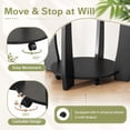thumbnail image 6 of Modern 2-Tier Glass Round Coffee Table with Storage Shelf, 32" Center Table with Rolling Wheels for Small Spaces,Black, 6 of 9