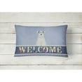 thumbnail image 2 of Carolines Treasures BB5634PW1216 Miniature Schnauzer White Welcome Canvas Fabric Decorative Pillow, 12H x16W, multicolor, 2 of 3