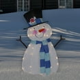 thumbnail image 2 of Northlight Lighted Chenille Snowman Outdoor Christmas Decoration - 32" - White Lights, 2 of 5