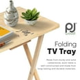 thumbnail image 4 of PJ Wood Folding Portable TV Snack Tray Table, Natural Finish (6-Piece Set), 4 of 7