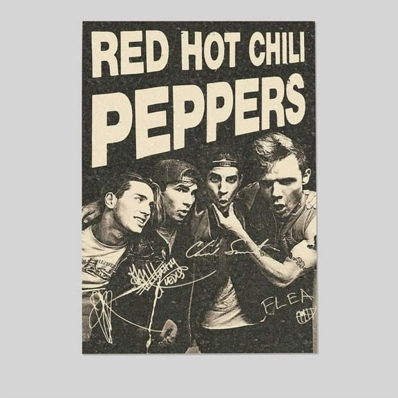 Music Poster - Red Hot Chili Peppers Retro Style - Size 24x36 - Postora