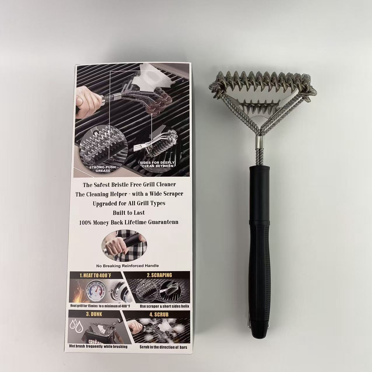 DIYMEND Cleaning brushes for barbecue grills – Safe BBQ Brush for Grill – 18'' Stainless Grill Grate Cleaner