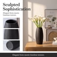thumbnail image 2 of Unique Bargains Modern Decor Tall Ribbed Flower Vase Matte Black 4.1" x 4.1" x 8.7", 2 of 6