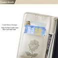 thumbnail image 3 of for Xiaomi Redmi Note 11 4G (Not 5G) Wallet Case for Women, Rose Flower Cover with Credit Card Holder Cash Pockets [Wrist Strap] Flip Phone Case for Xiaomi Redmi Note 11 4G RS Golden, 3 of 14