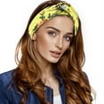 thumbnail image 3 of Women's Boho Criss Cross Style Head Wrap Hair Band- Yellow Floral Design, 3 of 7