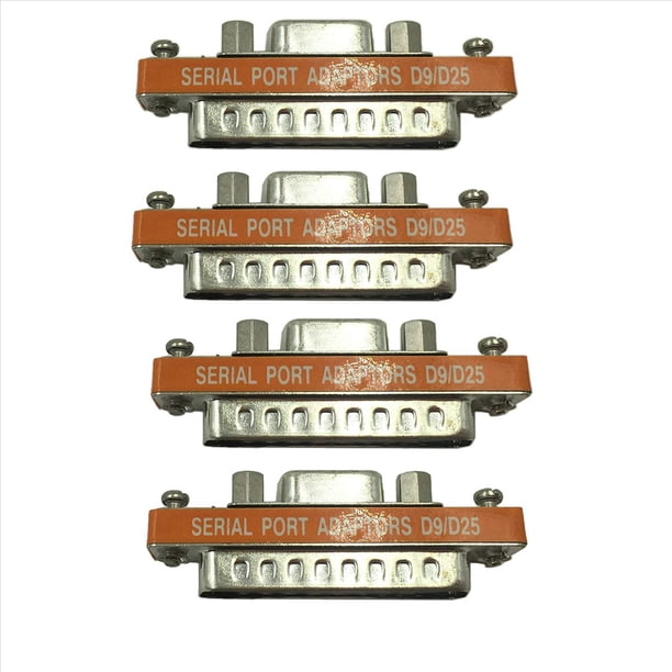 4X Db9 Hembra A Db25 Macho Mini Adaptador de Cable de Puerto Serie Cambiador de Género