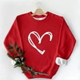 thumbnail image 2 of Womens Valentine Love Print Sweatshirt - Cute Graphic Round Neck Pullover, Casual Long Sleeve Loose Fit Top, Romantic Couple Matching 2026 Gift, 2 of 5