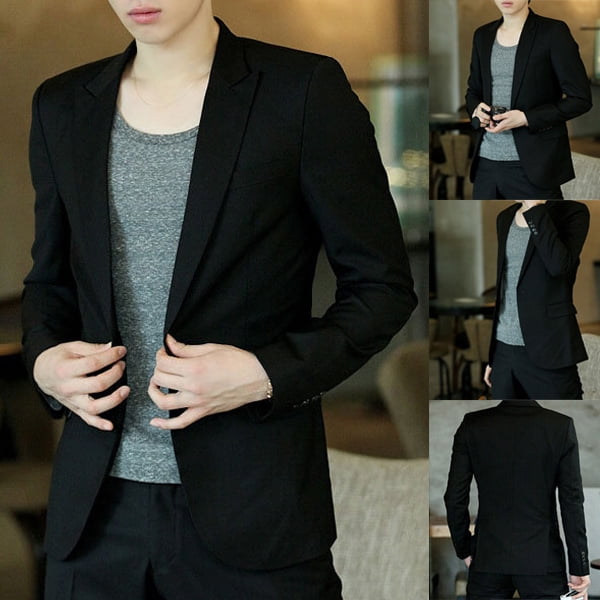 Black casual coat best sale