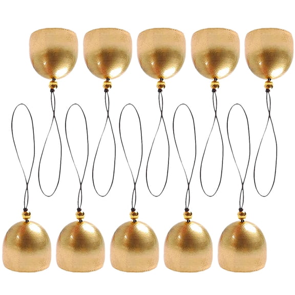 Milisten 10 Pcs Miniature Hanging Bells Decorations for Wedding Bride, Golden Small Bells 2.8x2.5x2.5CM